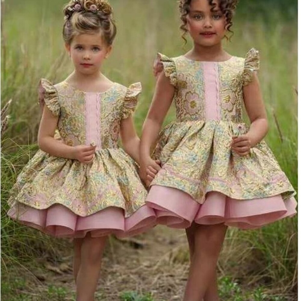 NWT Dollcake Ambrosia Gleam Dress Gold Holiday sz 7